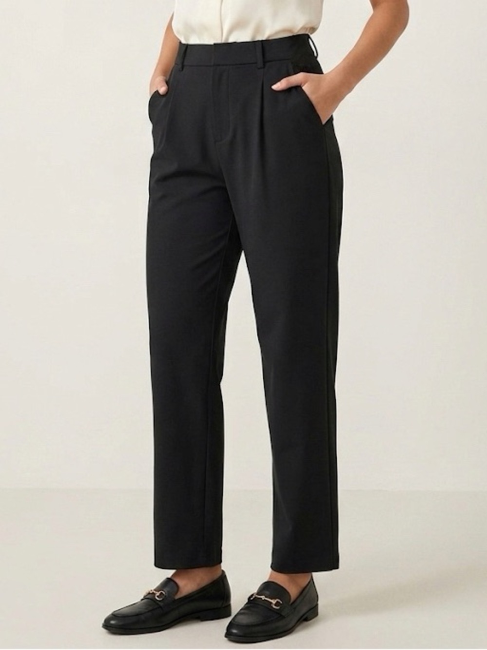 Halara HaloTek Air High Waisted Pleated Work Pants Black Large Regular New